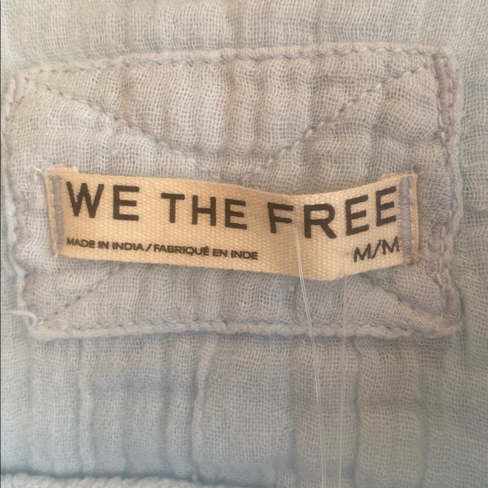 Free People NWT Valley 100% Cotton Vneck Doublecloth Button-Up Shirt - Picture 12 of 15